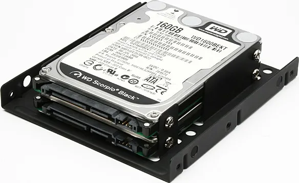 AXAGON RHD-225, kovový rám pre 2x 2.5" HDD/SSD do 3.5" poloha, montáž ventilátora