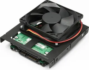 AXAGON RHD-225, kovový rám pre 2x 2.5" HDD/SSD do 3.5" poloha, montáž ventilátora