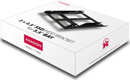 AXAGON RHD-225, kovový rám pre 2x 2.5" HDD/SSD do 3.5" poloha, montáž ventilátora