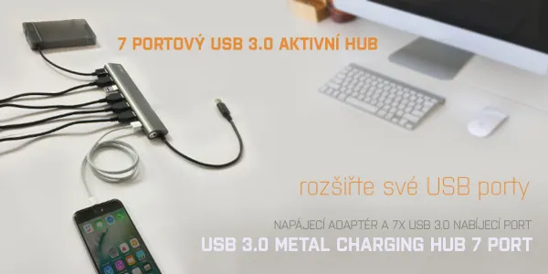 i-tec iTec USB 3.0 Rozbočovač 7-portový so sieťovým napájaním