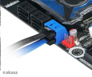 AKASA Super tenký dátový kábel SATA3 pre HDD, SSD a optické mechaniky, čierny, 30 cm