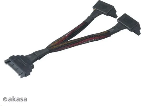 AKASA Napájací rozbočovací kábel SATA AKASA, 15 cm