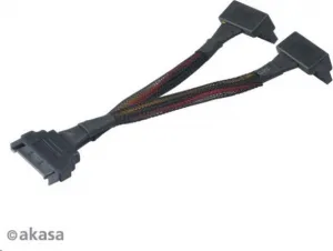 AKASA Napájací rozbočovací kábel SATA AKASA, 15 cm