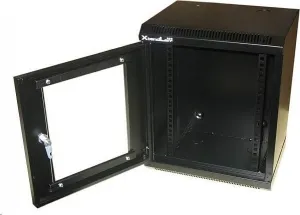 XtendLan 10" nástěnný rozvaděč 9U 350x280, nosnost 50 kg, dveře z plexiskla, svařovaný, černý