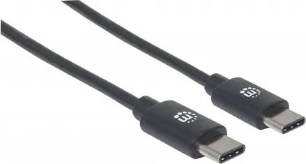 MANHATTAN Hi-Speed USB-C kábel, Type-C Male to Type-C Male, 2 m, čierny