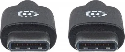 MANHATTAN Hi-Speed USB-C kábel, Type-C Male to Type-C Male, 2 m, čierny