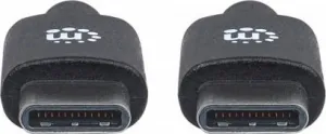 MANHATTAN Hi-Speed USB-C kábel, Type-C Male to Type-C Male, 2 m, čierny