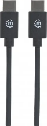 MANHATTAN Hi-Speed USB-C kábel, Type-C Male to Type-C Male, 2 m, čierny