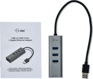 i-tec iTec USB 3.0 Kovový HUB 3 porty + adaptér Gigabit Ethernet