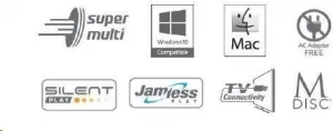 Hitachi-LG HITACHI LG - externá mechanika DVD-W/CD-RW/DVD±R/±RW/RAM GP57ES40, Slim, Silver, box+SW
