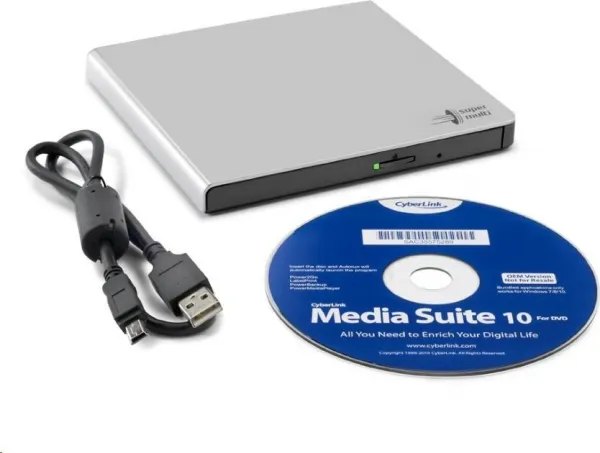 Hitachi-LG HITACHI LG - externá mechanika DVD-W/CD-RW/DVD±R/±RW/RAM GP57ES40, Slim, Silver, box+SW