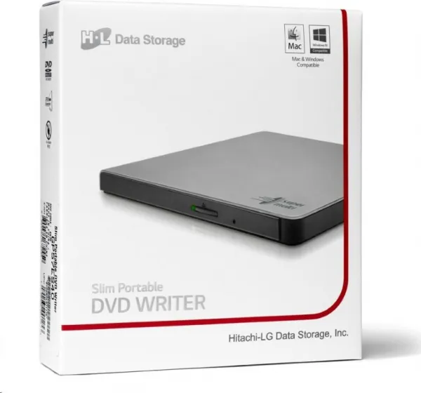 Hitachi-LG HITACHI LG - externá mechanika DVD-W/CD-RW/DVD±R/±RW/RAM GP57ES40, Slim, Silver, box+SW