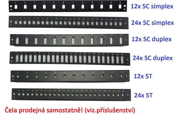 OEM Optický zásobník 1U, variabilný (bez čela, pozri.príslušenstvo), vrátane kazety na 24 zvarov, čierna