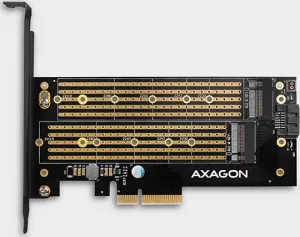 AXAGON PCEM2-D, PCIe x4 - M.2 NVMe M-key + SATA B-key slot adaptér, vrátane. LP