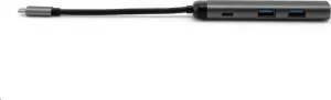 VERBATIM 49140 Multiportový HUB USB-C, 2x USB 3.0, 1x USB-C, HDMI, šedý dok