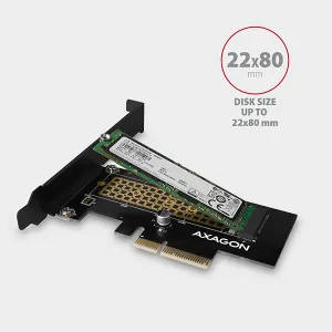 AXAGON PCEM2-N, PCIe x4 - M.2 NVMe M-key slot adaptér, vrátane. LP