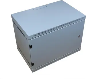 Lexi-NET 19" nástenná skriňa LEXI 9U, plné dvere, uzamykateľná, antivandal, hĺbka 400 mm, nosnosť 60 kg, sivá