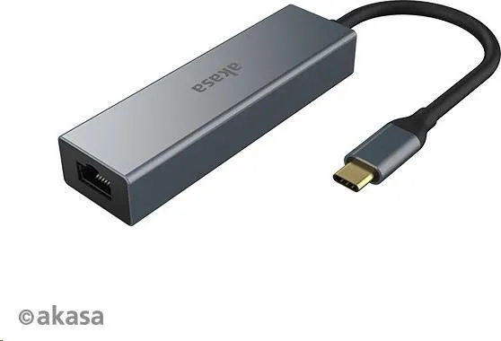 AKASA USB Type-C 4-v-1 rozbočovač s Ethernetom