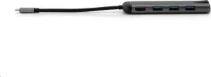 VERBATIM 49142 Multiportový HUB USB-C, 3x USB 3.0, 1x USB-C, HDMI, LAN, SD, microSD, šedý dok