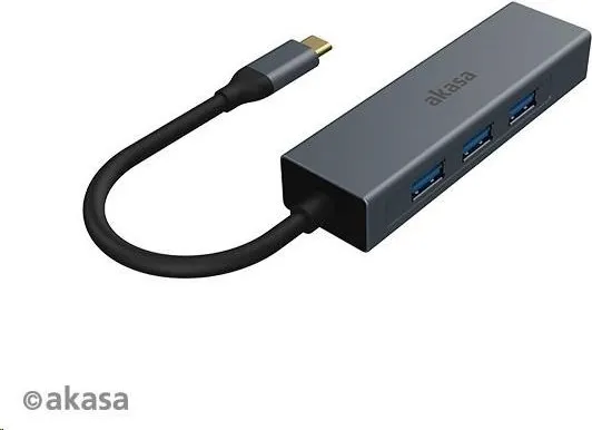 AKASA USB Type-C 4-v-1 rozbočovač s Ethernetom