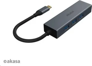 AKASA USB Type-C 4-v-1 rozbočovač s Ethernetom