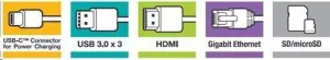 VERBATIM 49142 Multiportový HUB USB-C, 3x USB 3.0, 1x USB-C, HDMI, LAN, SD, microSD, šedý dok