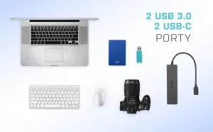 i-tec iTec USB-C rozbočovač kovový 4-portový