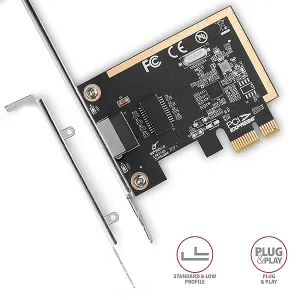 AXAGON PCEE-GRF, sieťová karta PCIe - 1x Gigabit Ethernet port (RJ-45), Realtek, vrátane. LP