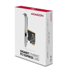 AXAGON PCEE-GRF, sieťová karta PCIe - 1x Gigabit Ethernet port (RJ-45), Realtek, vrátane. LP