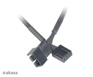 Predlžovací kábel AKASA k ventilátoru PWM, 30cm (4pin pre ventilátory PWM, 3pin), 4ks v balení
