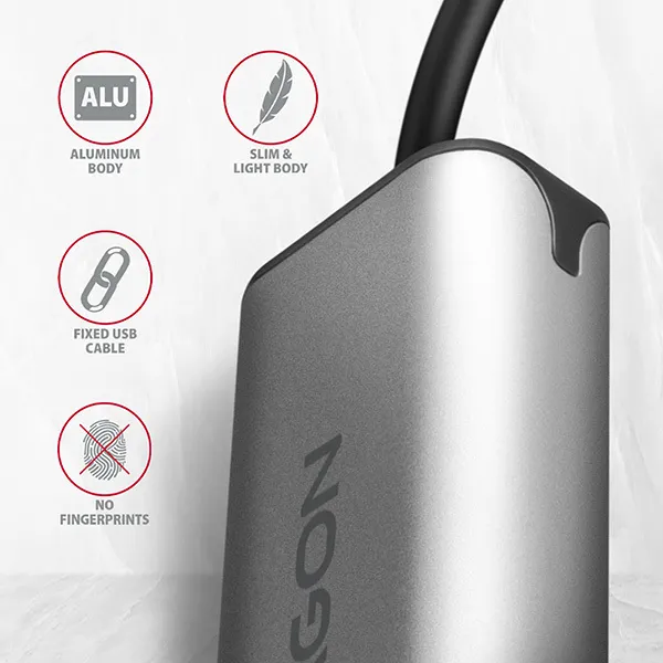 AXAGON ADE-25R, USB-A 3.2 Gen 1-2.5 Gigabitová sieťová karta Ethernet, Realtek 8156, automatická inštalácia, sivá