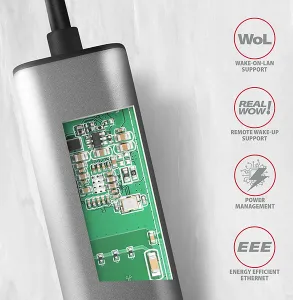 AXAGON ADE-25R, USB-A 3.2 Gen 1-2.5 Gigabitová sieťová karta Ethernet, Realtek 8156, automatická inštalácia, sivá