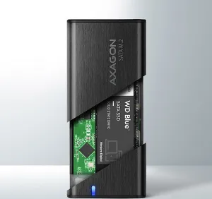 AXAGON EEM2-SBC, USB-C 3.2 Gen 2 - M.2 SATA SSD kovový box RAW, bez skrutiek