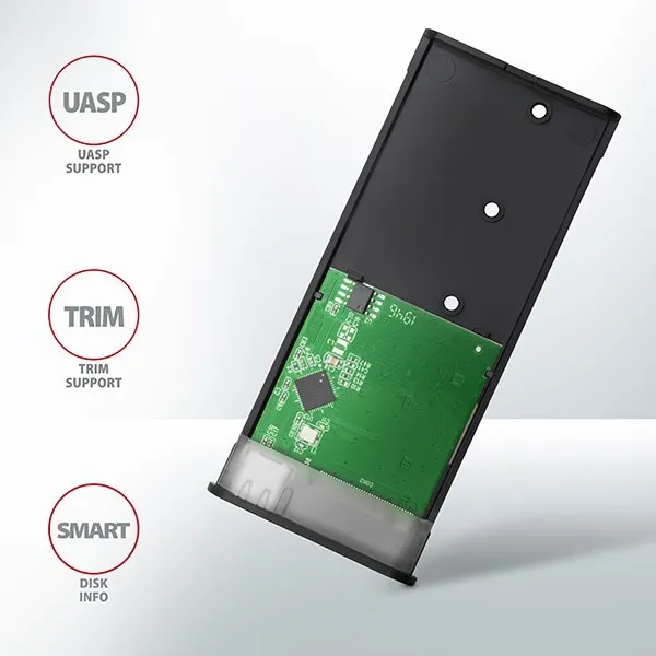AXAGON EEM2-SBC, USB-C 3.2 Gen 2 - M.2 SATA SSD kovový box RAW, bez skrutiek