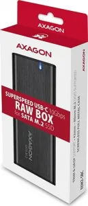 AXAGON EEM2-SBC, USB-C 3.2 Gen 2 - M.2 SATA SSD kovový box RAW, bez skrutiek
