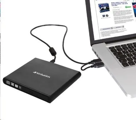VERBATIM externí mechanika DVD-RW Rewriter USB 2.0 Black + NERO