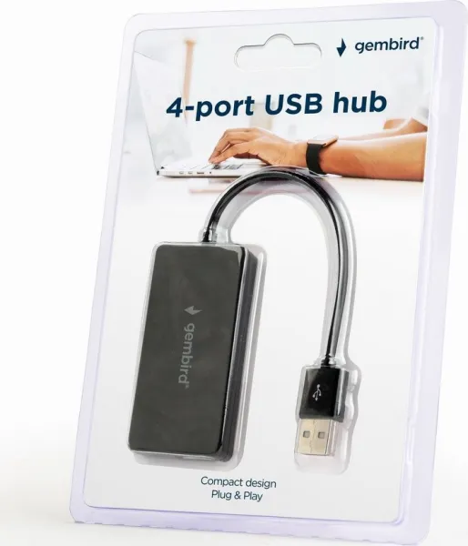 USB hub 2.0 s káblom, 4 porty, GEMBIRD