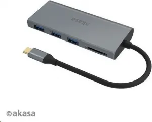AKASA USB Type-C adaptér 9 v 1 (PD Type-C, HDMI, VGA, 3 x USB 3.0 typ A, RJ45, čítačka kariet SD a Micro SD)