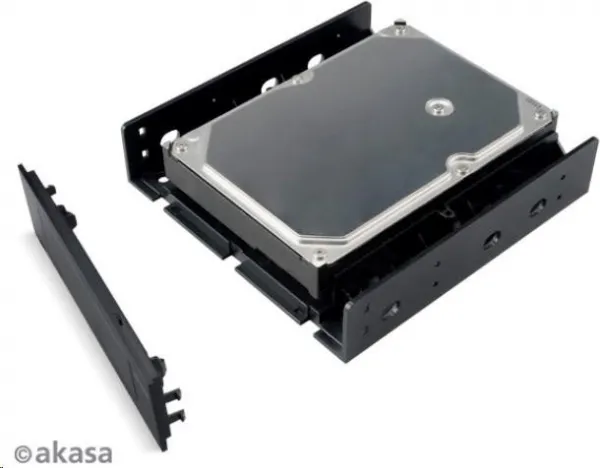Montážna súprava AKASA pre 3,5" HDD v 5,25" pozícii, 1x 3,5" alebo 2,5" HDD/SSD, plast, čierna