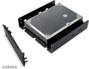 Montážna súprava AKASA pre 3,5" HDD v 5,25" pozícii, 1x 3,5" alebo 2,5" HDD/SSD, plast, čierna