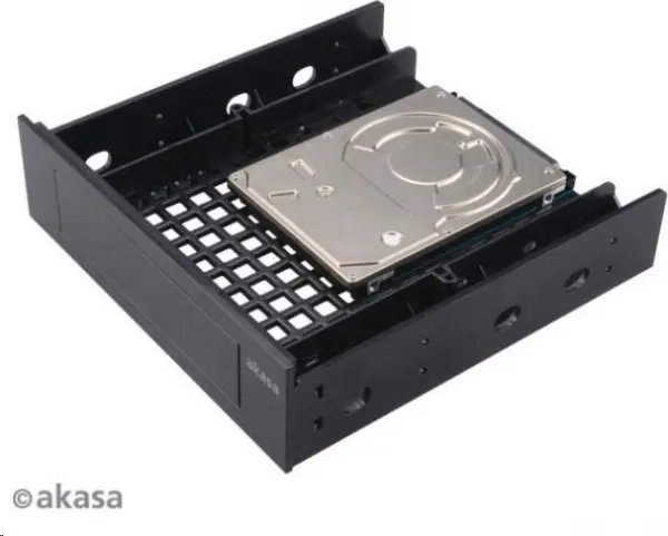 Montážna súprava AKASA pre 3,5" HDD v 5,25" pozícii, 1x 3,5" alebo 2,5" HDD/SSD, plast, čierna