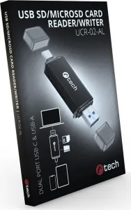 C-TECH čtečka karet UCR-02-AL, USB 3.0 TYPE A/ TYPE C, SD/micro SD