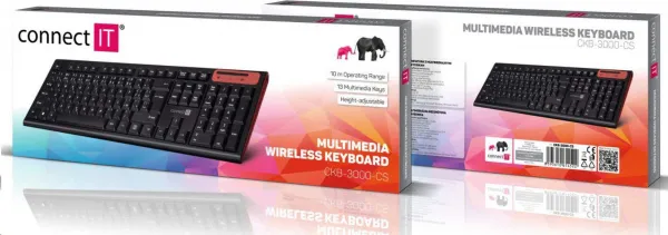 CONNECT IT Multimediální bezdrátová klávesnice, CZ + SK layout, černá