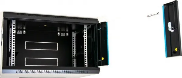 XtendLan 19" nástěnný rozvaděč 6U 600x450, nosnost 60 kg, skleněné dveře, svařovaný, černý