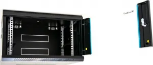 XtendLan 19" nástěnný rozvaděč 6U 600x450, nosnost 60 kg, skleněné dveře, svařovaný, černý