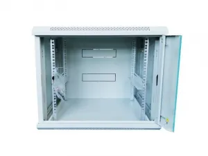 XtendLan 19" nástěnný rozvaděč 12U 600x450, nosnost 60 kg, skleněné dveře, svařovaný, šedý