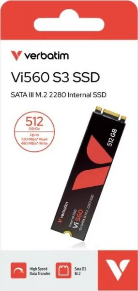 VERBATIM SSD Vi560 S3 M.2 512GB SATA III, W 520/ R 480MB/s