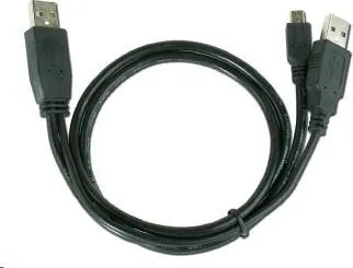 Kábel USB GEMBIRD 2.0 Kábel A-Mini B (5pin) 0,9 m DUAL (prídavné napájanie)
