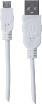 MANHATTAN Pripojovací kábel USB 2.0 A samec / Micro-B samec, 1.8 m, biela