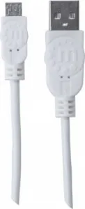 MANHATTAN Pripojovací kábel USB 2.0 A samec / Micro-B samec, 1.8 m, biela